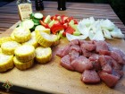 Vepřový špíz se zeleninou na grilu Weber