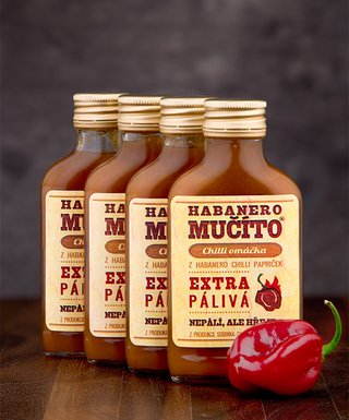 Balíček Habanero chilli omáček Mučíto extra štipľavá 4 ks