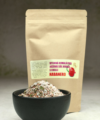 Růžová bylinková sůl s chilli Habanero