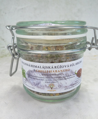 Bylinná himalájská růžová sůl hrubá s chilli Habanero